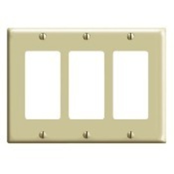 Leviton Wallplates Mid Nyl 3G Decr-E PJ263-E